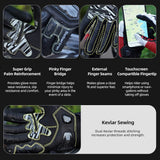 color:Black | Seibertron SPS-6 leather racing gloves with carbon fiber protection image 10