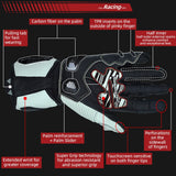 color:White | Seibertron SPS-6 leather racing gloves with carbon fiber protection image 13