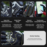 color:White | Seibertron SPS-6 leather racing gloves with carbon fiber protection image 15