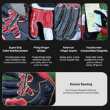 color:Red | Seibertron SPS-6 leather racing gloves with carbon fiber protection image 20