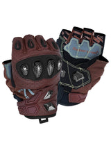 Seibertron SPS-7H half-finger motorcycle gloves in Brown
