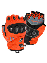Seibertron SPS-7H half-finger motorcycle gloves in Fluorescent Orange