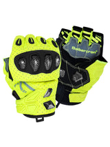Seibertron SPS-7H half-finger motorcycle gloves in Fluorescent Yellow