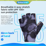 color:Black | Seibertron S.P.S.G-3 UPF100 sun protection fingerless cycling gloves image 02
