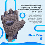 color:Black | Seibertron S.P.S.G-3 UPF100 sun protection fingerless cycling gloves image 03