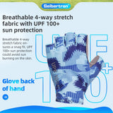 color:Blue | Seibertron S.P.S.G-3 UPF100 sun protection fingerless cycling gloves image 10