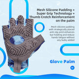 color:Blue | Seibertron S.P.S.G-3 UPF100 sun protection fingerless cycling gloves image 11