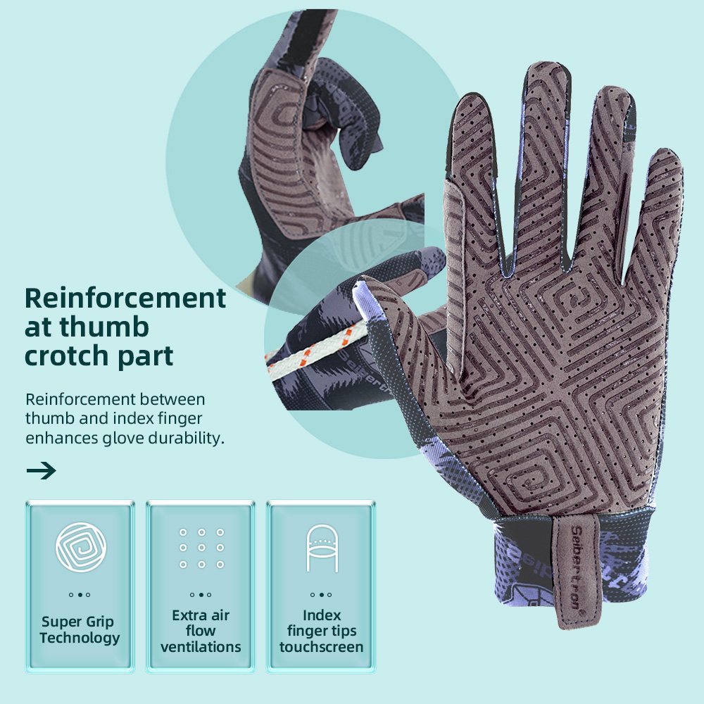 color:Black | Seibertron S.P.S.G-4 UPF100 sun protection horse riding gloves image 03