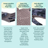 color:Black | Seibertron S.P.S.G-4 UPF100 sun protection horse riding gloves image 04