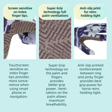color:Grey | Seibertron S.P.S.G-4 UPF100 sun protection horse riding gloves image 08