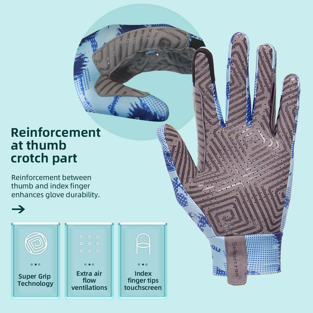 color:Blue | Seibertron S.P.S.G-4 UPF100 sun protection horse riding gloves image 11