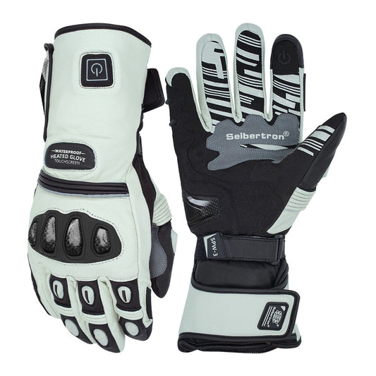 color:White | Seibertron Rechargeable Heated Gloves waterproof windproof heated gloves for winter outdoor use image 11