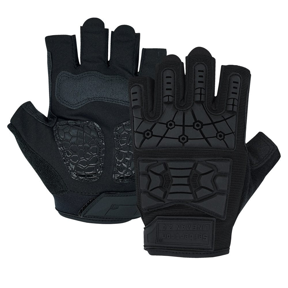 color:Black | Seibertron T.H.F.I.G 2.0 half finger tactical gloves image 01