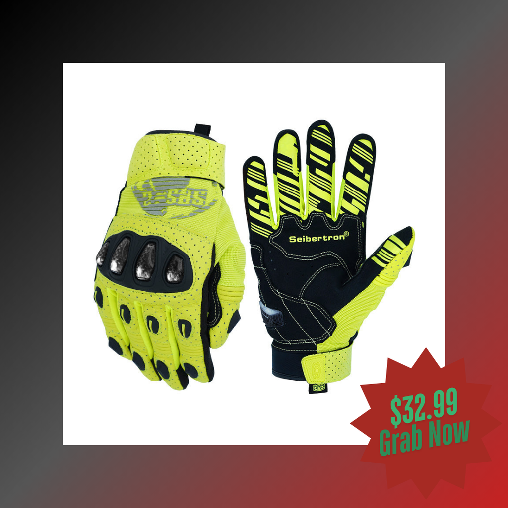 yellow motorcycle gloves